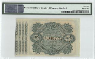 United States / Louisiana,  Orleans 1874 PMG Choice UNC 64 EPQ $5 Baby Bond 2