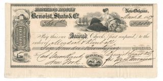 $625 1857 Benoist Shaw & Co.  Second of Exchange,  Orleans,  Murdock & Kimball 2