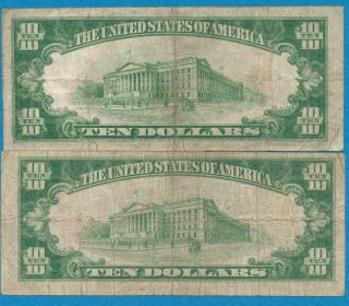 $10.  1929 YORK,  $10.  1929 CLEVELAND BROWN SEAL FEDERAL RESERVE BANK NOTES 2