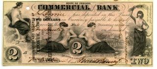 1858 $2 Terre Haute,  Indiana Commercial Bank Note