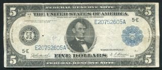 Fr.  862 1914 $5 Five Dollars Frn Federal Reserve Note Richmond,  Va Very Fine (b)