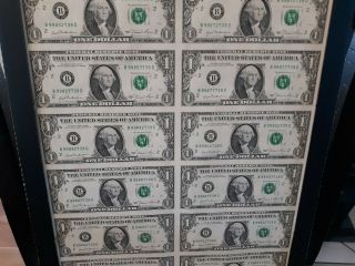 1981 $1 Uncut Sheet of 16 FRN Notes,  ORIGINA,  Bonus Bep Souvenair 39 3