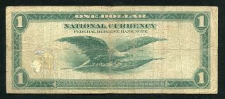 1918 $1 ONE DOLLAR FRBN FEDERAL RESERVE BANK NOTE YORK,  NY (B) 2