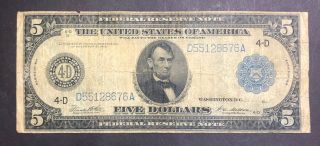 5 Dollar Frderal Reserve Note Series 1914