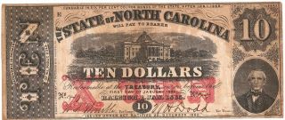 Cr122 State Of North Carolina $10 Vf 426
