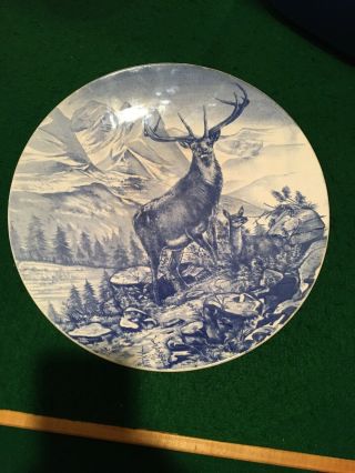 Villeroy Boch Flow Blue Stag Alpine Scene Made In Germany Wall Charger Hunt