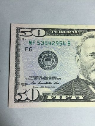 UNCIRCULATED $50 Bill (Fifty Dollars) Sequential Order - COLLECTIBLE 2