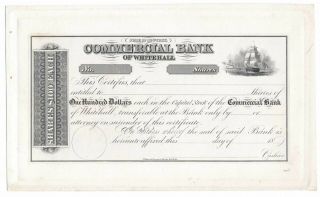 1848 Commercial Bank Of Whitehall Ny Proof,  Wellstood,  Benson & Hanks