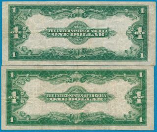 2 - $1.  00 1923 FR.  237,  FR.  238 SILVER CERTIFICATE BLUE SEAL ATTRACTIVE CIRCULATED 3
