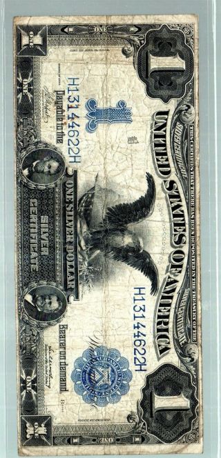 1899 $1 DOLLAR SILVER CERTIFICATE BLACK EAGLE NAPIER - McCLUNG Signatures 2