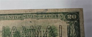 1934 A $20 DOLLAR BILL HAWAII BROWN SEAL NOTE CURRENCY WWII PAPER MONEY FS m 3