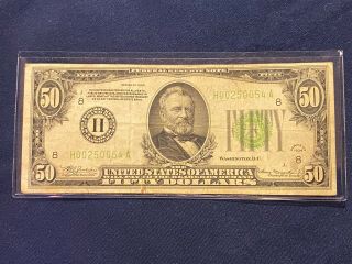 1934 $50 Federal Reserve Note St.  Louis H - A Block,  FR - 2102H 3