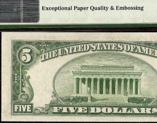 1934D $5 DOLLAR SILVER CERTIFICATE NOTE OLD PAPER MONEY PMG 64 EPQ EMBOSSING 3