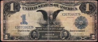 Circulated Fr.  229 1899 $1 BLACK EAGLE Silver Certificate X26709637 2