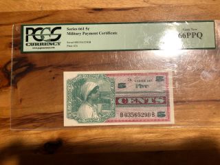 Military Payment Certificate Series 661 Grade: 66 Ppq