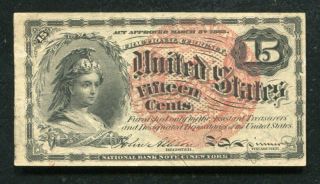 Fr.  1267 15 Fifteen Cents Fourth Issue Fractional Currency Note About Unc