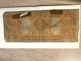 Large banknote US $20 Gold Certificate Series 1922 2
