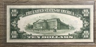 Series 1934 US 10 Dollar Bill Silver Certificate Yellow/Gold Seal 2