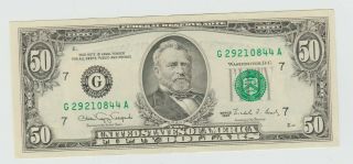 Old $50 Dollar Bill Series 1990 Federal Reserve Bank Of Chicago -