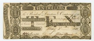 1808 $10 The Farmers Exchange Bank - Gloucester,  Rhode Island Note