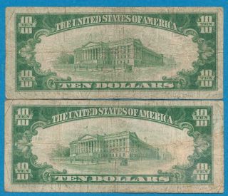 $10.  1929 YORK,  $10.  BOSTON BROWN SEAL FEDERAL RESERVE BANK NOTES 2