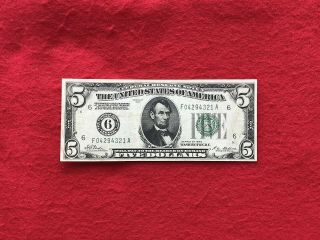 Fr - 1950f 1928 Series $5 Five Dollar Atlanta Federal Reserve Note Very Fine