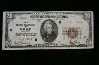 Series Of 1929 U.  S.  $20 National Currency Bank Of York York Note
