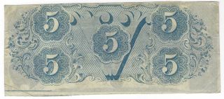 $5 1863 Confederate States of America - Richmond,  VA T - 60 2