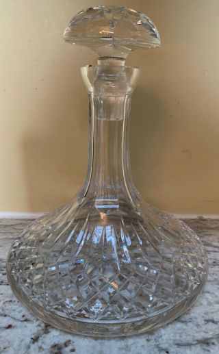 Ships Decanter And Stopper Lismore By Waterford Crystal