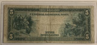 1914 $5 FRN Blue Seal 1 - A Boston note,  White/Mellon Fr.  847A 2