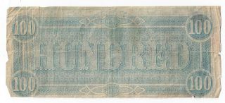 T - 65 1864 Confederate States of America $100 Note No.  33004 2