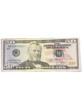 2013 Fifty 50 Dollar Bill Star Note Low Serial Number