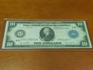 Series 1914 $10 Federal Reserve Note Cleveland 4 - D