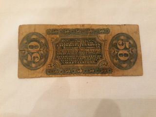 1863 United States 50c Fifty Cents Fractional Currency Note 2