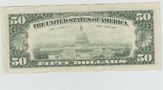 Old $50 Dollar Bill Series 1990 Federal Reserve Bank of San Francisco - 2
