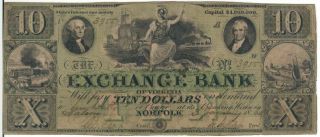 The Exchange Bank Of Virginia - Salem - $10 Bank Note