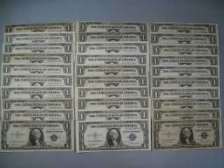 30 1935 & 1957 Us $1 Silver Certificates.  34