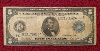 1914 $5 Federal Reserve Richmond District Note