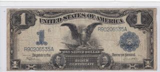 Kappyscoins W5200 1899 $1.  00 Black Eagle Large Silver Certificate Circulated