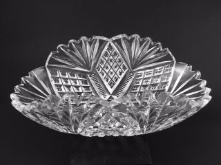 Abp Mt Washington Olive Spoon Tray Minerva Pattern American Brilliant Cut Glass