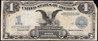 Fr.  226a 1899 $1 BLACK EAGLE Silver Certificate A37169423 2