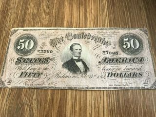 $50 - Confederate Currency,  Richmond,  Feb 17th 1861 With
