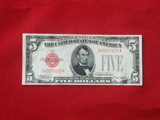Fr - 1527 1928 B Series $5 Red Seal Us Legal Tender Note Extremely Fine