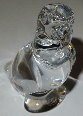 Baccarat France Clear Crystal Parrot Bird Figurine Or Paperweight