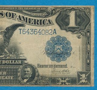 $1.  00 1899 Fr.  236 Black Eagle Silver Certificate Blue Seal Average Circulated
