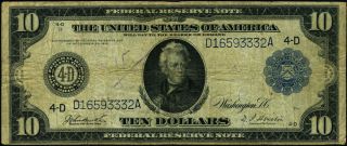 FR.  918 $10 1914 Federal Reserve Note Cleveland Fine - Graffiti 2