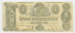 1852 $1 The Merchants ' Bank - Washington,  D.  C.  Note CU 2