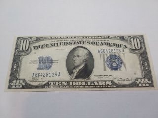Small Size $10 Silver Certificate,  Series 1934,  Uncirculated