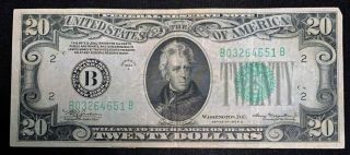 Series Of 1934 - A Us $20 Twenty Dollar Bill Federal Reserve Note - Us