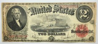 1917 $2 Two Dollar Legal Tender Large Note Speelman White Fr - 60 (p919)